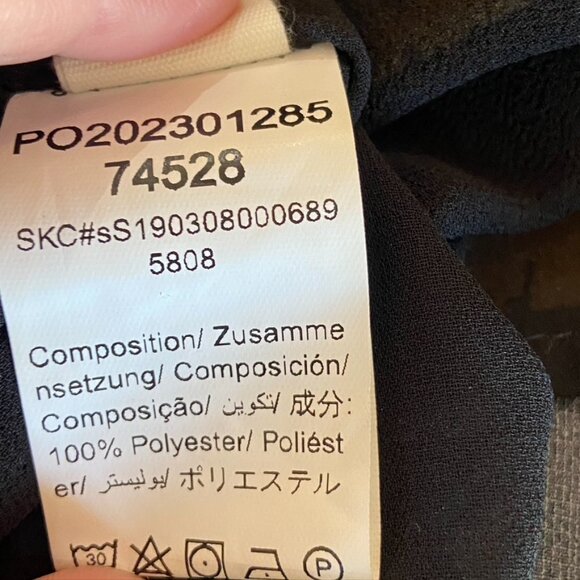 90's Y2K Fit and Flare, Black and Gold Floral Mini Dress Sz S - Picture 7 of 7